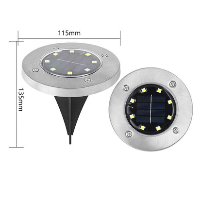 🔥Stainless steel solar-powered ground light with 8 LED bulbs