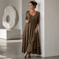 Bestseller🏆👗 Tiered Midi Dress with Heart Accent – Flattering A-Line & Breezy Fabric for Travel or Gatherings