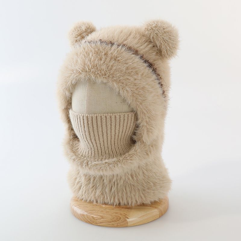 ⏳🎁50% OFF!!!-Ready for Winter!!!❄️🐻3-in-1 Cute Bear Ear Fleece Plush Winter Hat