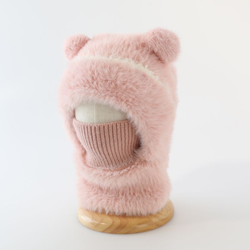 ⏳🎁50% OFF!!!-Ready for Winter!!!❄️🐻3-in-1 Cute Bear Ear Fleece Plush Winter Hat