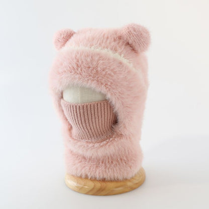 ⏳🎁50% OFF!!!-Ready for Winter!!!❄️🐻3-in-1 Cute Bear Ear Fleece Plush Winter Hat