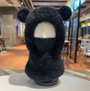 ⏳🎁50% OFF!!!-Ready for Winter!!!❄️🐻3-in-1 Cute Bear Ear Fleece Plush Winter Hat