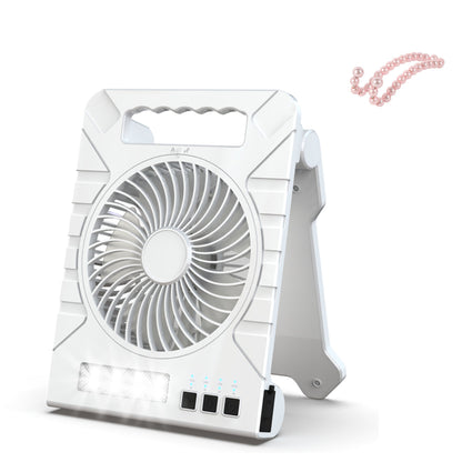 ✨ Solar-Powered Outdoor Fan – Rechargeable, Ultra-Quiet, with LED Light 💡