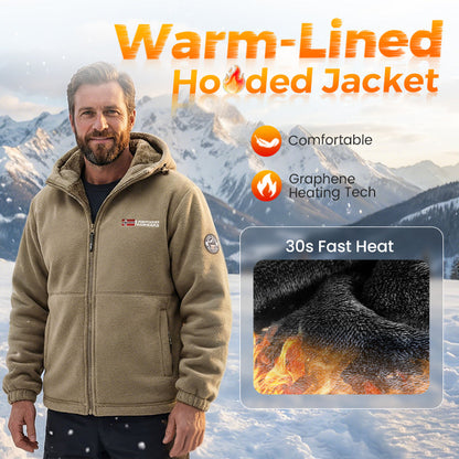 🎁Free Shipping⚡2026 Upgraded Unisex Hooded Casual Graphene Heated Insulated Jacket (with Internal Pockets)
