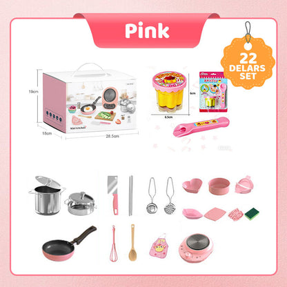 🎁Best Gift For Kid🍳Children's Real Cooking Mini Kitchen Toys - 22 PCS Set