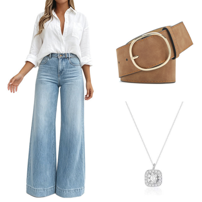 ✨ Flattering Denim Style | Women's Vintage-Wash High-Rise Wide-Leg Jeans