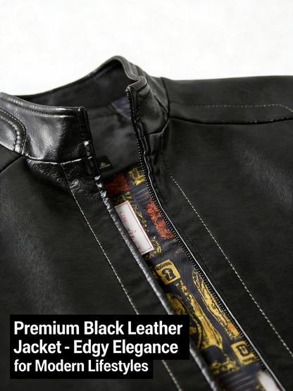 🧥 50% OFF NOW! ❄️ Men's Warm Plush Lining Leather Jacket - Windproof & Stylish, Perfect for Cold Weather Outings ✨