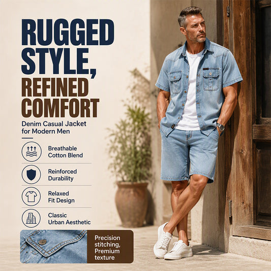 👕 Men’s Washed Denim Shirt – Rugged Charm, Effortless Cool 💙