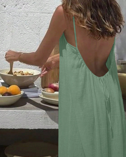 💃LAST DAY SAEL 50% OFF!!✨Women's Solid Color Cami Lounge Dress💕Delivered within 5 working days