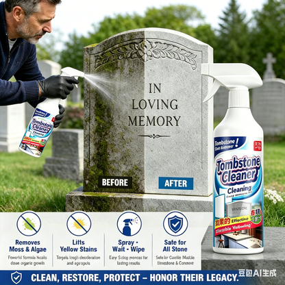 🔥Graveyard Moss Cleaner-Multi-functional stain remover spray-professionally removes moss and dirt from tombstones, stone cleaner