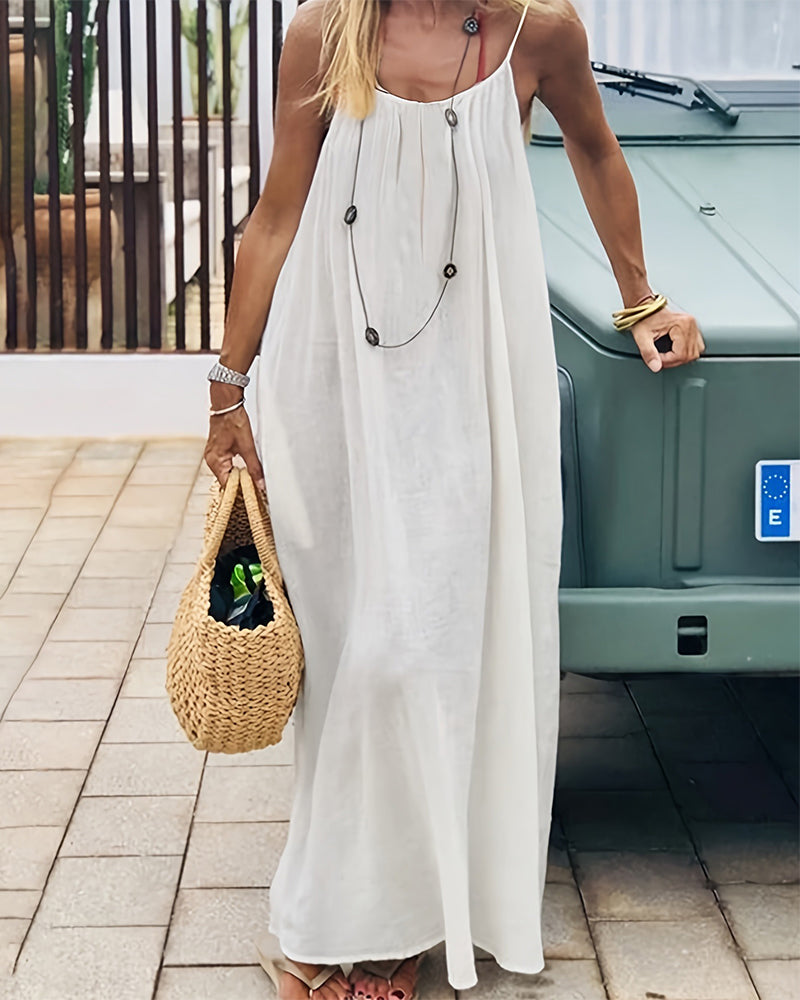 💃LAST DAY SAEL 50% OFF!!✨Women's Solid Color Cami Lounge Dress💕Delivered within 5 working days