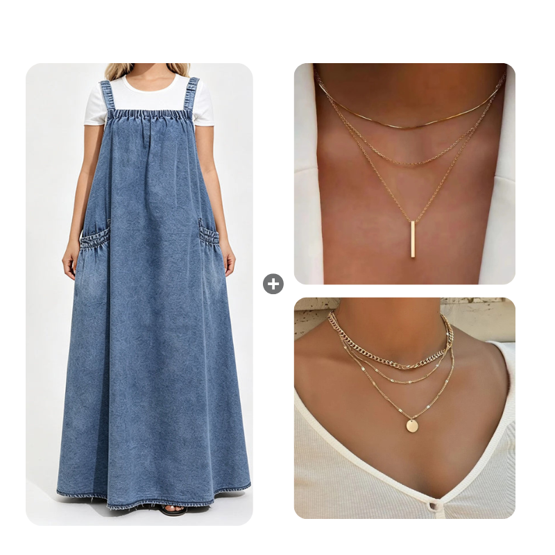 👗✨Women's Oversized Casual Denim Suspender Maxi Dress✨𝘉𝘶𝘺 𝘢𝘯𝘺 2 𝘢𝘯𝘥 𝘨𝘦𝘵 𝘢𝘯 𝘦𝘹𝘵𝘳𝘢 8% 𝘥𝘪𝘴𝘤𝘰𝘶𝘯𝘵