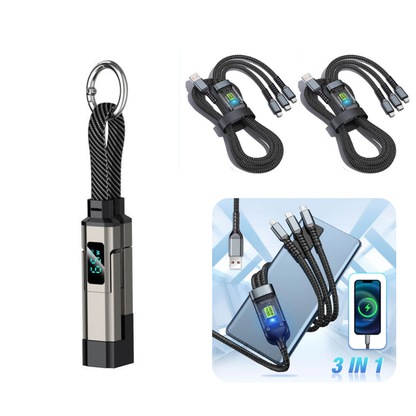 🔥Limited Time SALE 50% OFF🔥4-in-1 Digital Display Keychain Charging Cable
