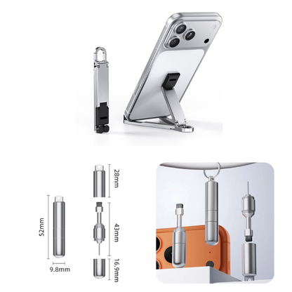 📱Mini Aluminum Phone Stand Keychain Foldable Desktop Holder – Small Gadget, Big Convenience✨