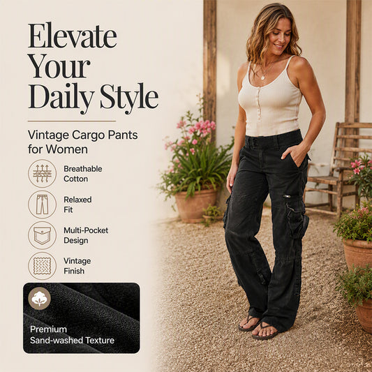👖 New arrival ✨Women's Vintage Wide Leg Cargo Pants