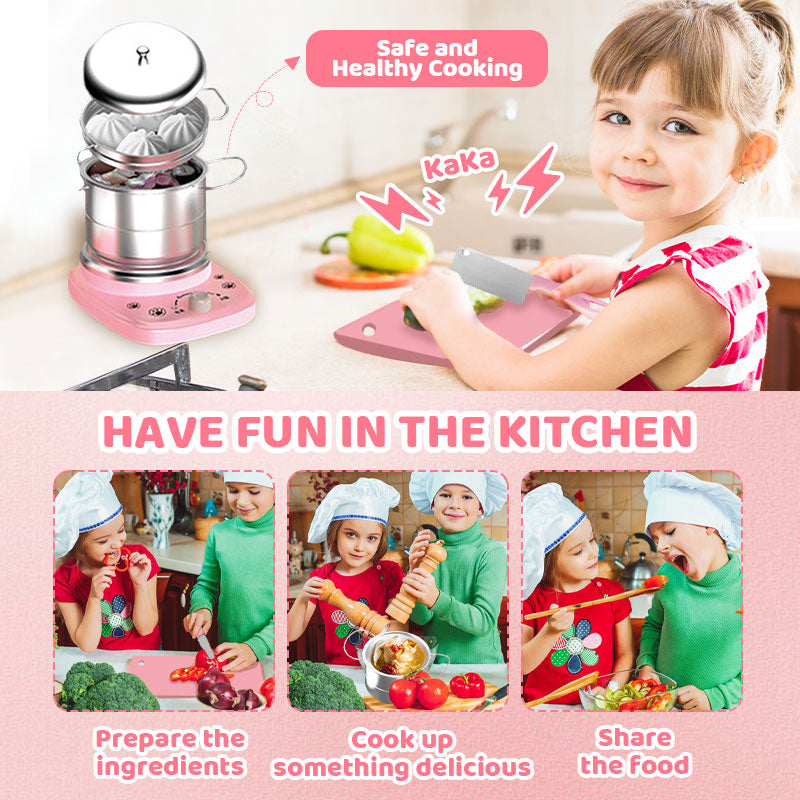 🎁Best Gift For Kid🍳Children's Real Cooking Mini Kitchen Toys - 22 PCS Set
