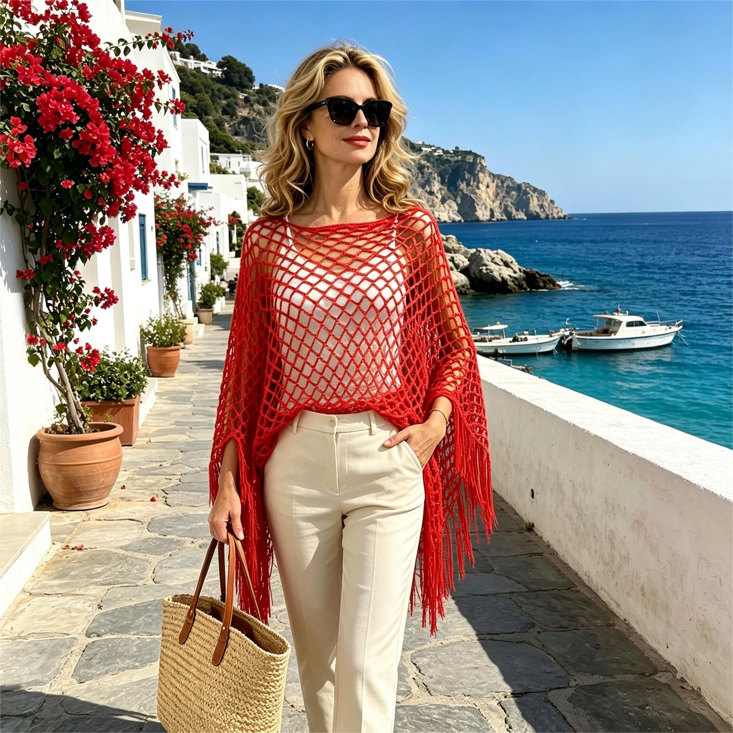🏆 Last Day Special Price 💲9.99! 💐Summer Metallic Crochet Cover-Up – Lightweight, Flowy & Effortlessly Stylish summer outfit