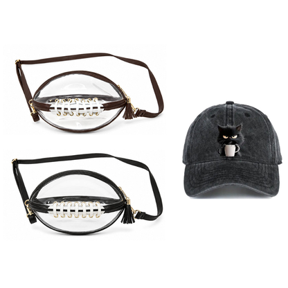 🏈 Clear Football-Shaped Crossbody Bag – Game-Day Style Meets Everyday Convenience ✨