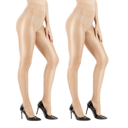 🏆 BUY 1 GET 1 FREE! 🔥 Transparent High-Waisted Shiny Sheer Tights for Women - Sheer & Comfortable 👑✨