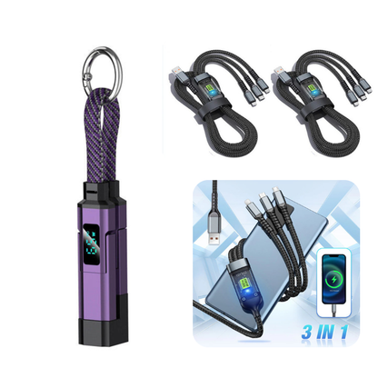 🔥Limited Time SALE 50% OFF🔥4-in-1 Digital Display Keychain Charging Cable