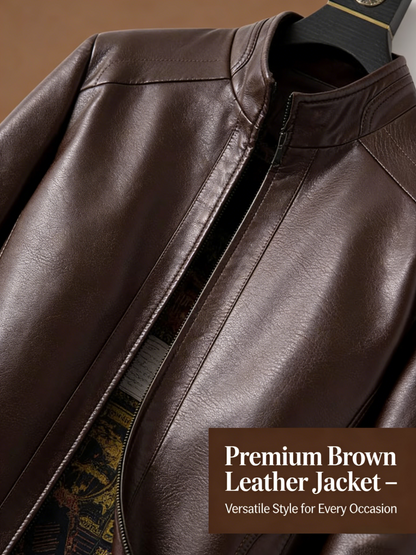 🧥 50% OFF NOW! ❄️ Men's Warm Plush Lining Leather Jacket - Windproof & Stylish, Perfect for Cold Weather Outings ✨