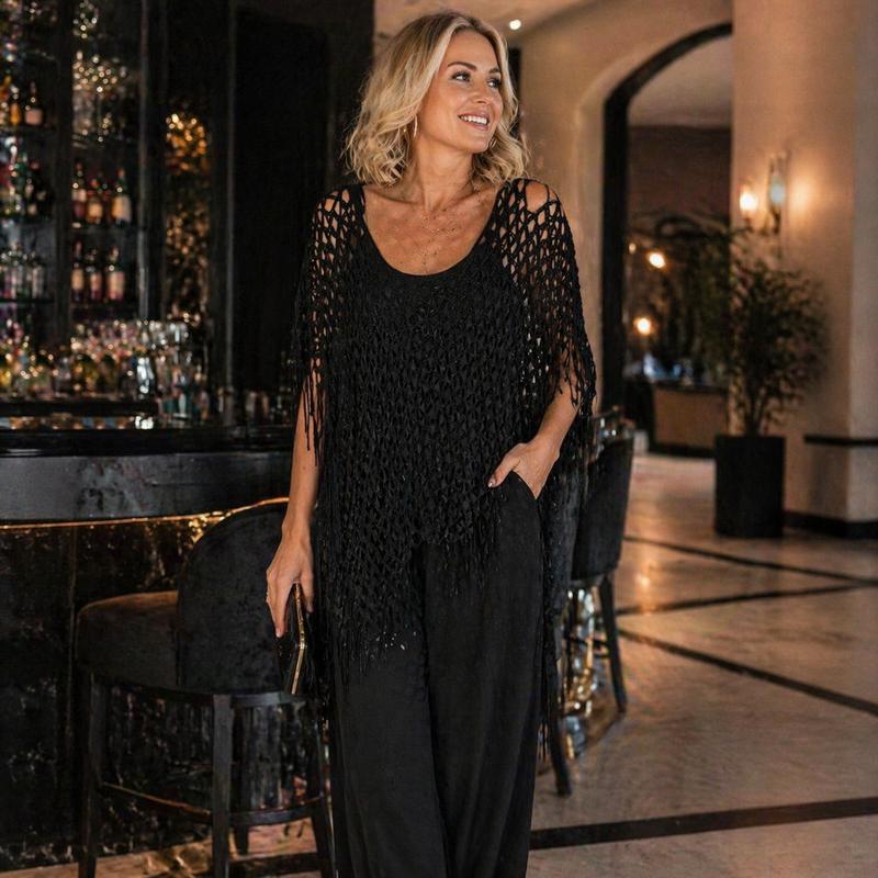 🏆 Last Day Special Price 💲9.99! 💐Summer Metallic Crochet Cover-Up – Lightweight, Flowy & Effortlessly Stylish summer outfit