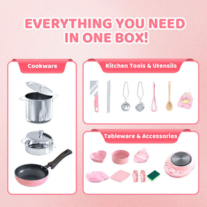 🎁Best Gift For Kid🍳Children's Real Cooking Mini Kitchen Toys - 22 PCS Set