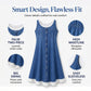 Women's Faux Two-Piece Denim Print Dress