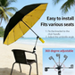 Outdoor Camping Sunshade Umbrella with Clip, Sun Parasol Umbrella, 49-Inch Large Canopy, UV Protection, Beach Gear, Ideal for Travel, Fishing, Golf, Sports Events, Lightweight Canopy
