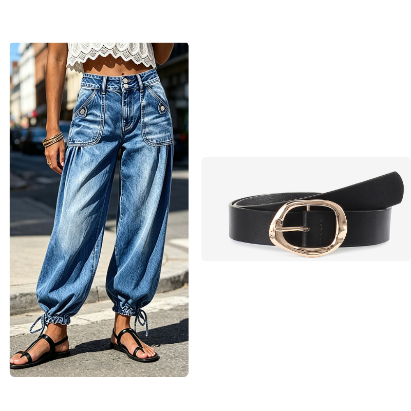 👖 Shape It Your Way | Women's High-Waisted Adjustable-Hem Barrel Jeans