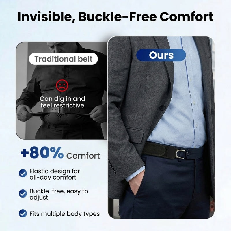 👖✨ No-Buckle Elastic Belt for Men & Women – Adjustable, Stretchable & Invisible Fit