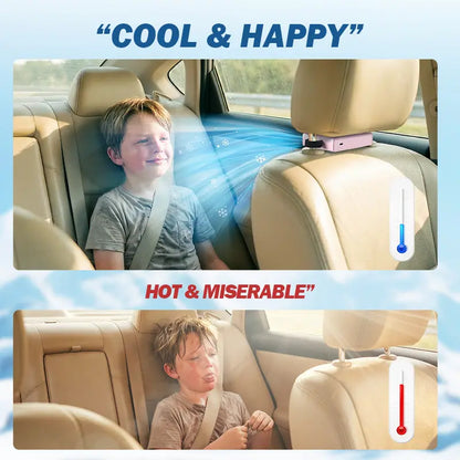 2026 Car Seat Fan Sunvisor Clip Fan, USB Rechargeable Fan with LED Display, 360° Rotation, 100 Speeds Adjustment, Detachable Clip, Magic Tape, 20Hr 3000mAh Battery Summer Fan for Car Baby Stroller Backseat