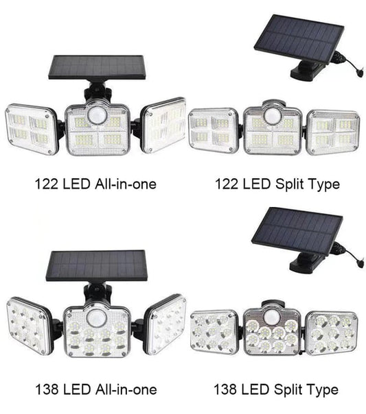 🎁Hot Sale 49% OFF🔥Solar Outdoor Lights 138LED Security Lights,3 Heads Dimmable SpotLights with 3 Modes,IP65 Waterproof