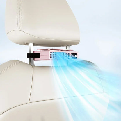 2026 Car Seat Fan Sunvisor Clip Fan, USB Rechargeable Fan with LED Display, 360° Rotation, 100 Speeds Adjustment, Detachable Clip, Magic Tape, 20Hr 3000mAh Battery Summer Fan for Car Baby Stroller Backseat
