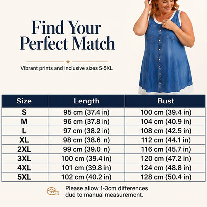 Women's Faux Two-Piece Denim Print Dress