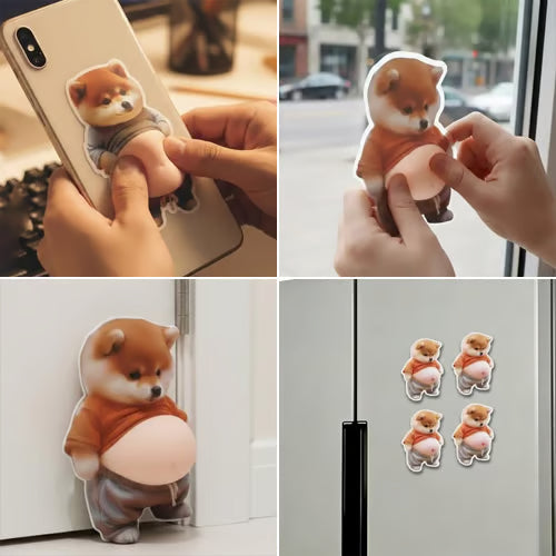 💞50K+ SOLD! 🔥🔥50% OFF!🎁🎁3D Cute Shiba Inu Self-Adhesive Door Stopper & Stress Ball