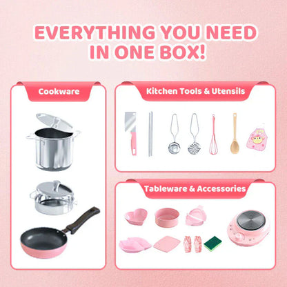 👧🏻 60% OFF NOW! 🎉 Kids' Realistic Mini Kitchen Set – 22 PCS, Sound & Light, Educational Play 🍳📦