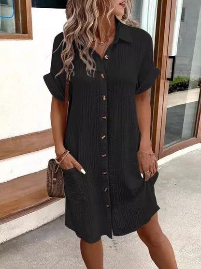 ⏳Time-Limited Special⏰Women’s Summer Midi Dress – Breezy, Flattering & Effortlessly Chic! Lightweight Button-Down with Pockets ☀️