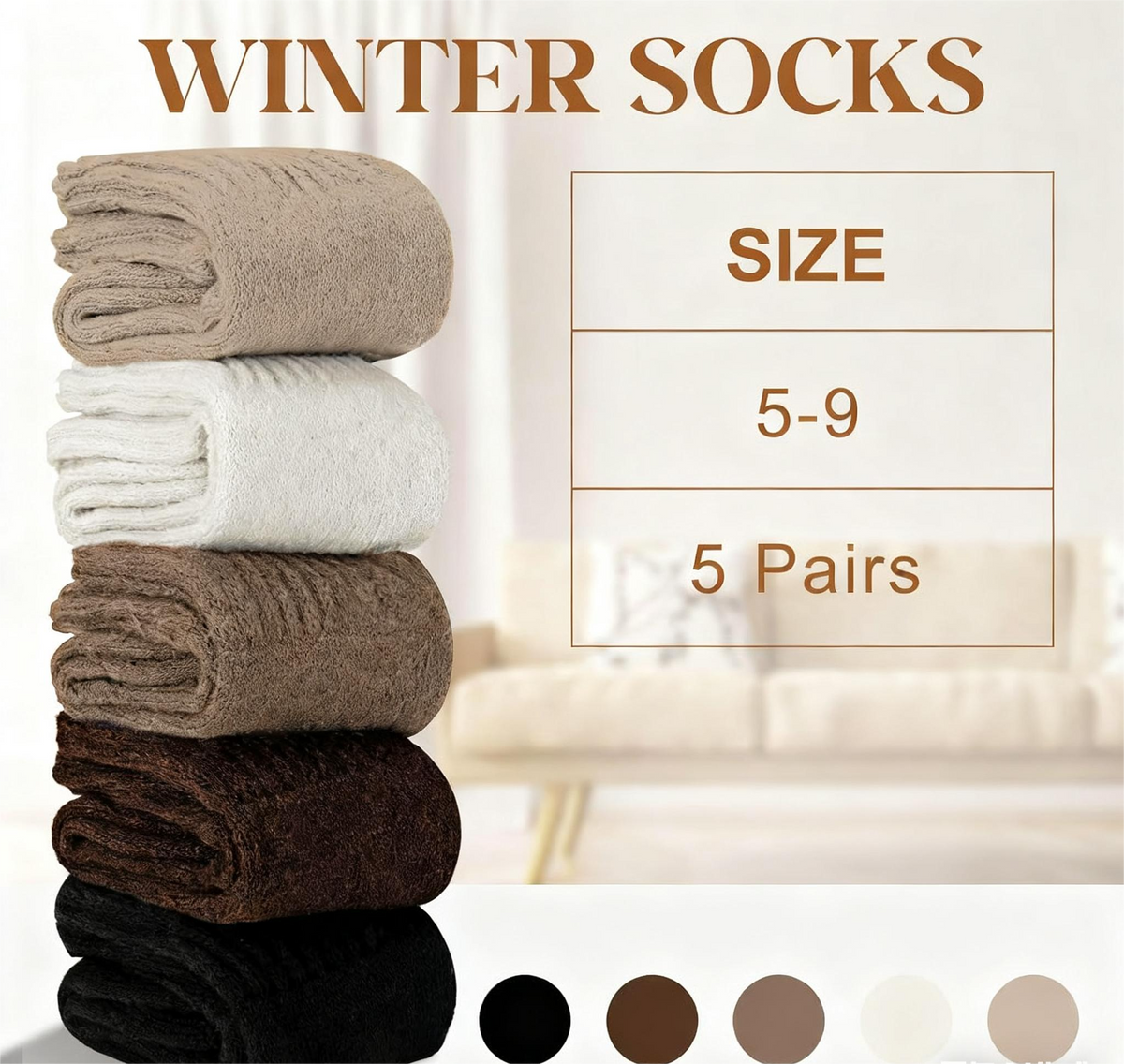 🧦5 Pairs Women's Solid Mid-calf Socks🎁