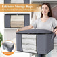6-piece/12 piece clothing storage bag with foldable thick cloth blanket, used for organizing clothing storage bags and bedding bags (gray)