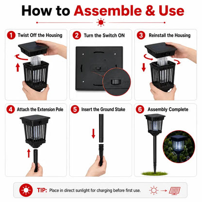 ✨Summer Limited-Time Offer & Limited-Time 50% Off✨🚫🦟Solar Mosquito Zapper Lamp Stake