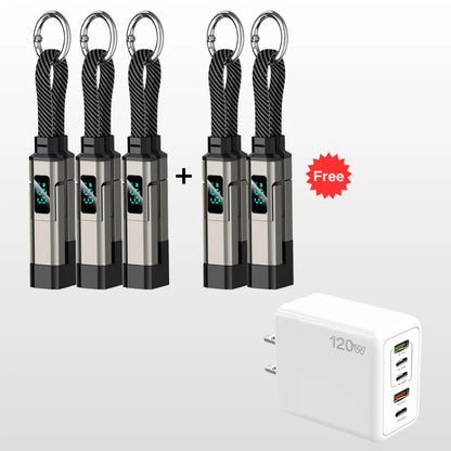 🔥Limited Time SALE 50% OFF🔥4-in-1 Digital Display Keychain Charging Cable