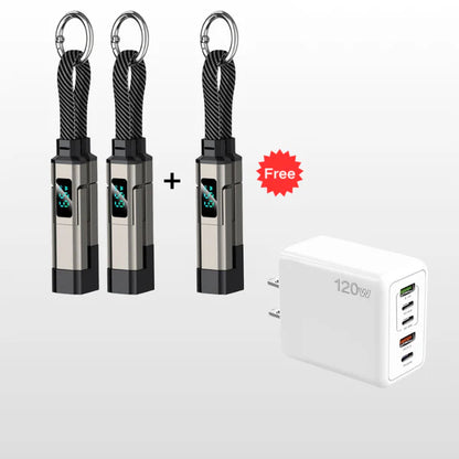 🔥Limited Time SALE 50% OFF🔥4-in-1 Digital Display Keychain Charging Cable