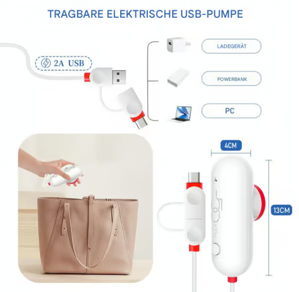 🧳   Pack of 6 Compression Bags for USB Electric Vacuum Cleaner – Space-Saving Storage, Airtight Seal, Reusable & Durable 🌀