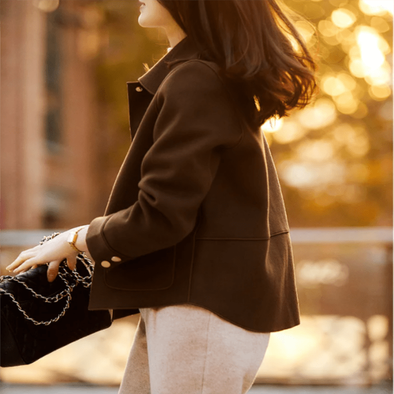 🍂 Autumn Essential | Women’s Warm & Cozy Lapel Short Coat with Pockets