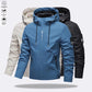🎁New arrival 50% OFF💥Men's Solid Color Waterproof Windproof Drawstring Zip-up Hoodie Jacket