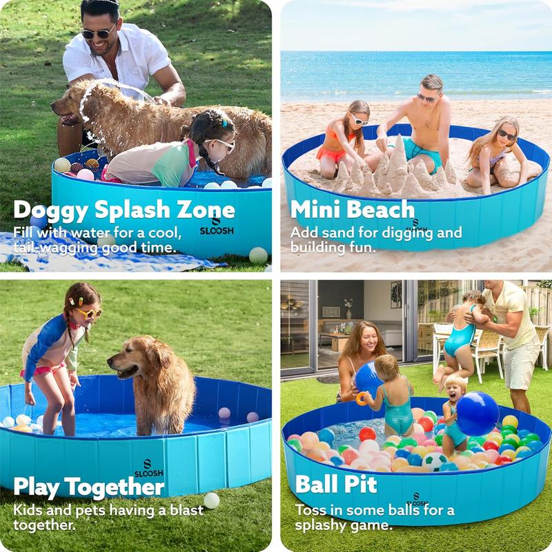 🏡💦Large Foldable Backyard Wading Pool for Whole Family & Pets – Instant Summer Fun For Kids & Year-Round Play 🏖️