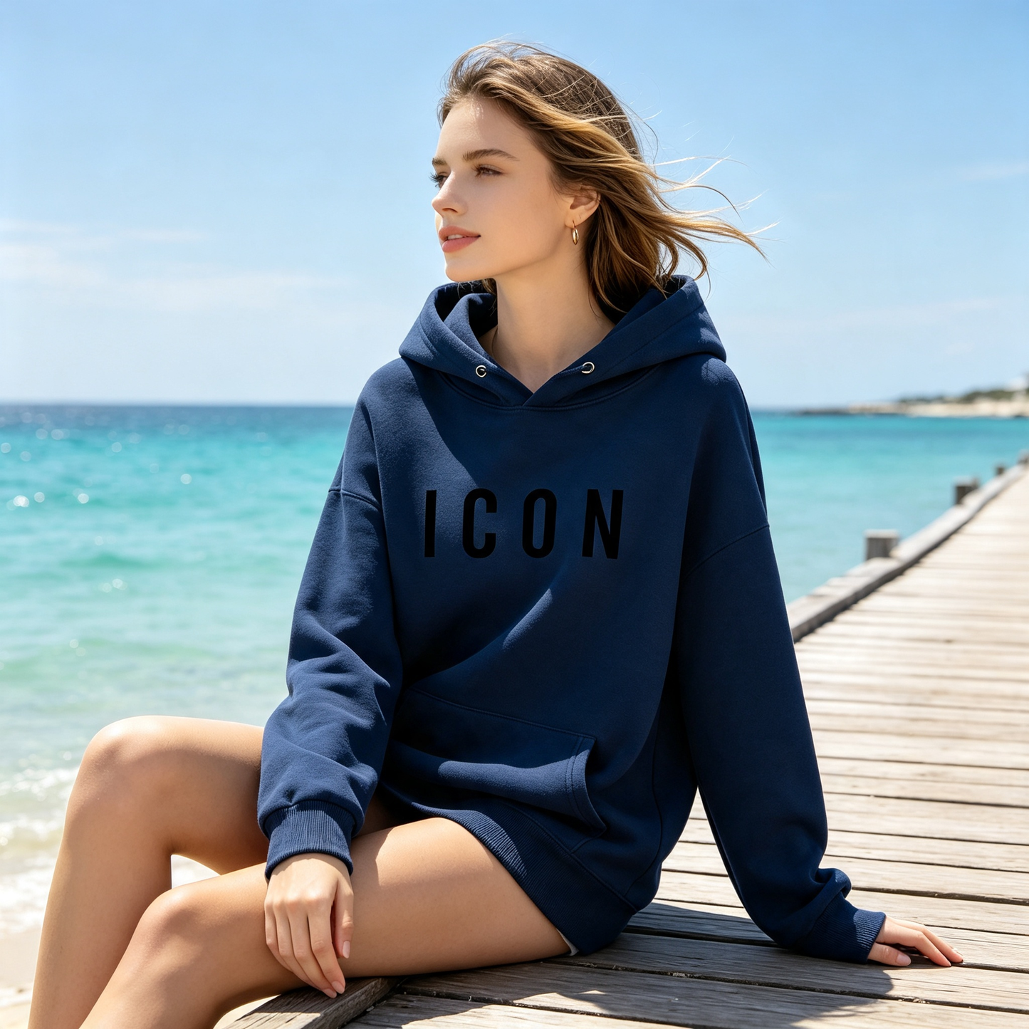 Unisex Minimalist Graphic Hooded Sweatshirt