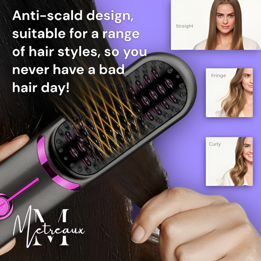 💁‍♀️Wireless Ceramic Hair Straightening Comb – Fast Heating, Anti-Frizz & Tangle-Free Design ✨