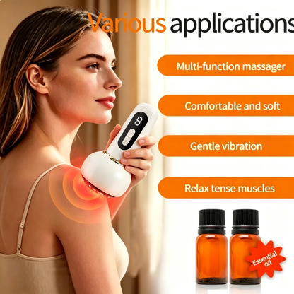 Electric Meridian Massage Brush and Smart Cupping Device with Heat